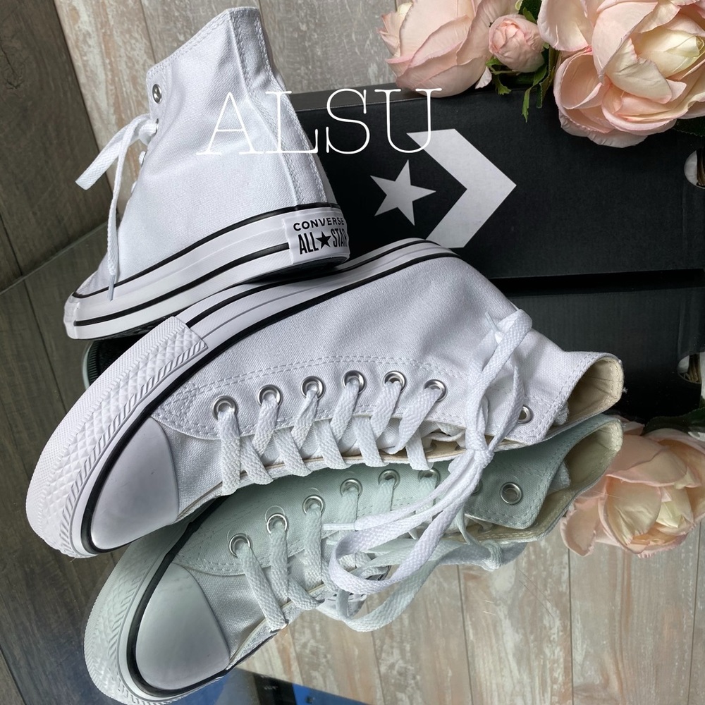 Converse Ctas HI Big Logo White Men’s Sneakers - Picture 3 of 6